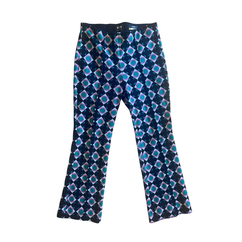 Maeve Anthropologie The Margot Geometric Knit Pant XS Pink Green Diamond Pull On